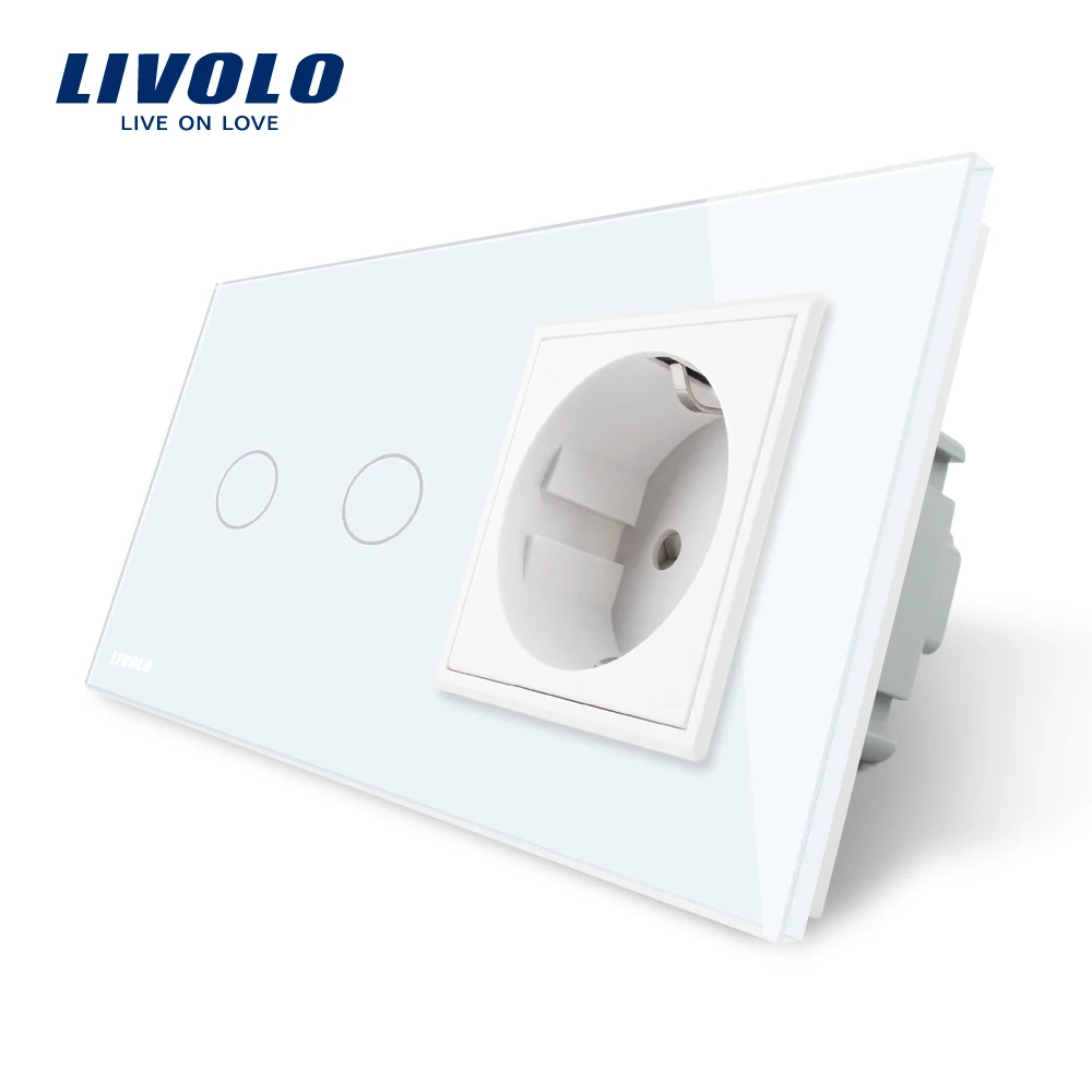 Livolo 16A ЕС стандартный настенный Мощность розетка с сенсорным выключателем AC220 ~ 250