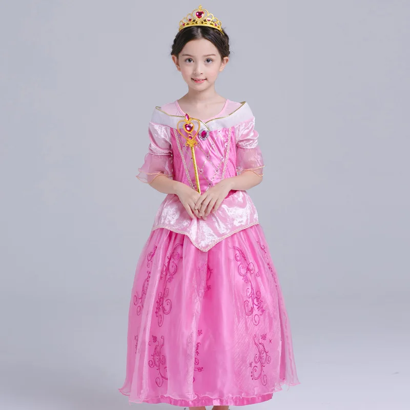 Gilr Princess Aurora Dress up Beauty and the Beast Auraro Cosplay Costume Children Halloween Christmas Party Clothing Fantasy | Детская