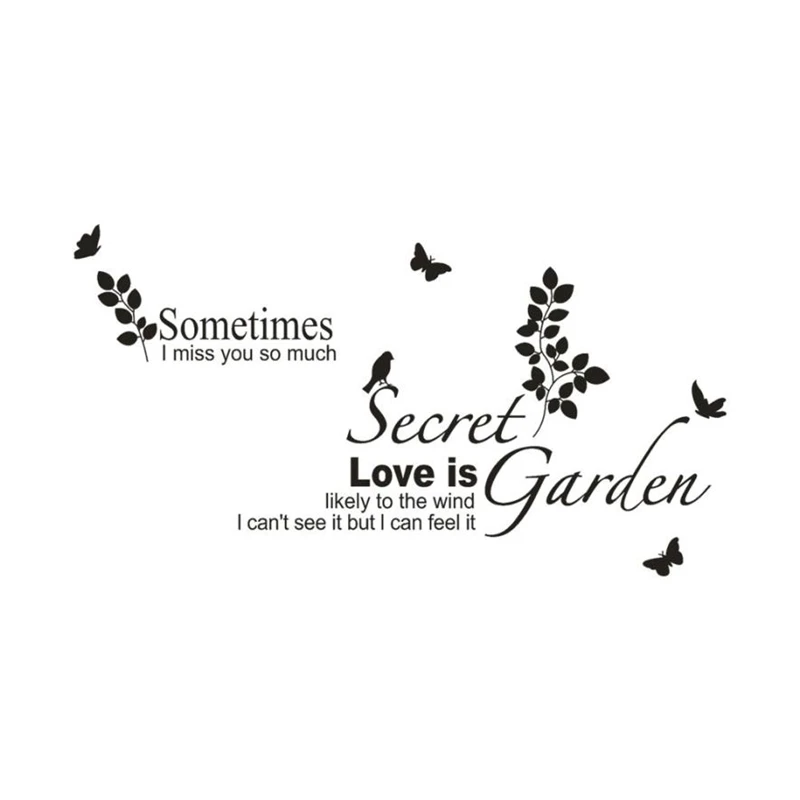 Иногда SECRET LOVE IS GARDEN съемные художественные виниловые настенные наклейки