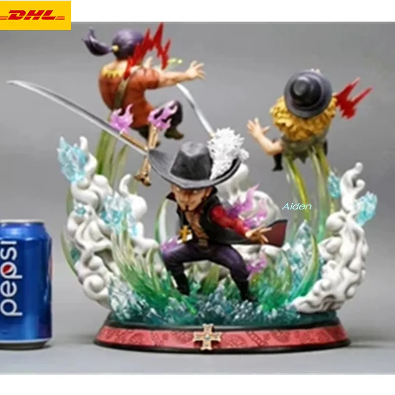 

13" ONE PIECE Sir.Crocodile Statue Dracule Mihawk Bust GK Action Figure Collectible Model Toy BOX Z369
