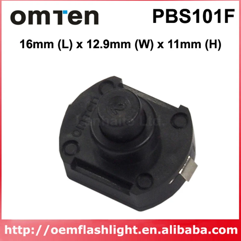 Выключатель OmTen PBS101F 16 мм (Д) x 12 9 (Ш) 11 (В) (5 шт.)|flashlight lot|led flashlight torchflashlight carabiner |
