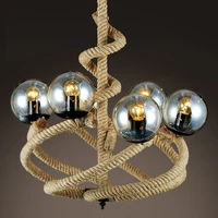 american village loft retro pendant light glass sphere lamp wrought iron lighting for dining room bedroom living room