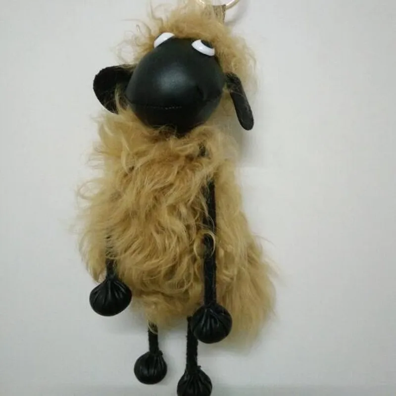 50 шт. начинают поддерживать mixSheep Шон Брелок Помпон Настоящее Агнец шерсть Кожа
