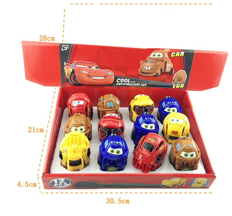 1 шт. disney Pixar Cars 2 3 Lightning McQueen экзотический детский гоночный автомобиль мальчик Рождественский подарок модель автомобиля деформированная игрушка яйцо подарок