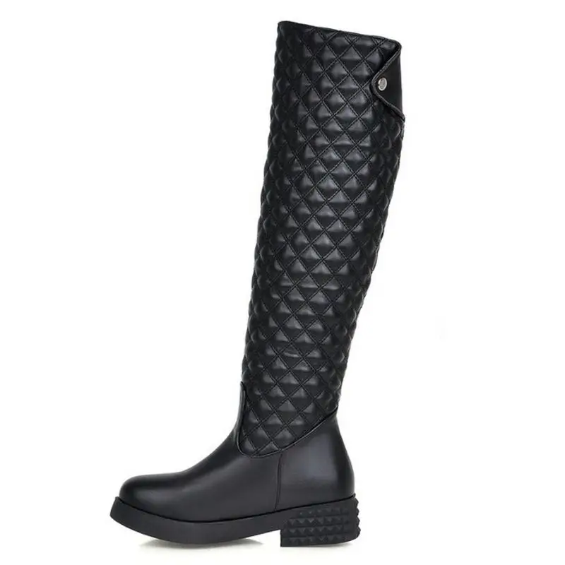 TAOFFNE/женские Сапоги выше колена на плоской подошве женские модные высокие зимние