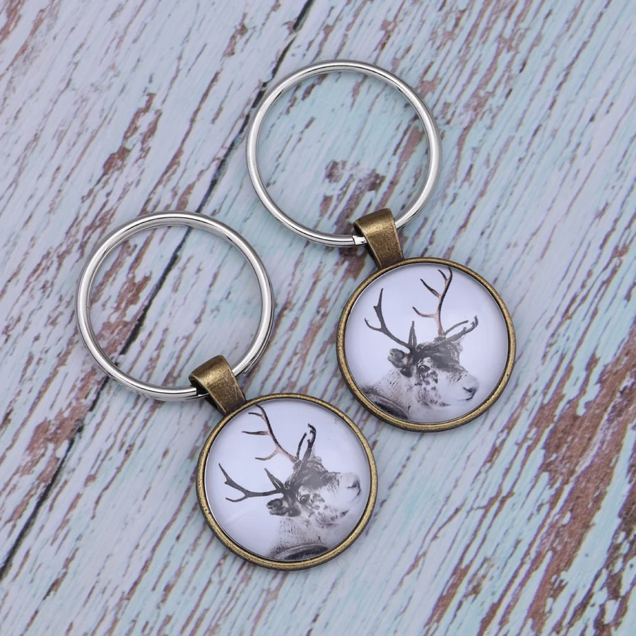 Шикарный новый дизайн высокое качество олень Акварельная живопись брелки время