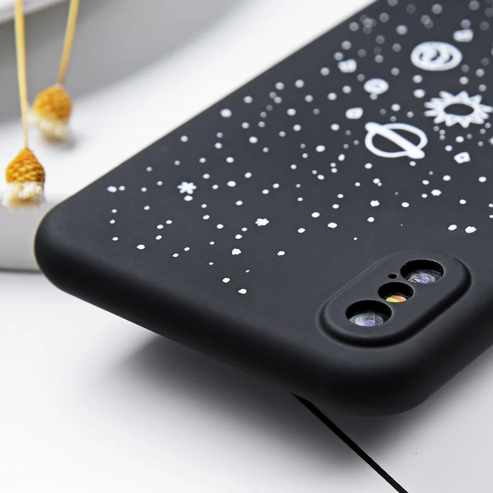 TOMKAS Moon узорчатые Чехлы для iPhone X 8 7 s Чехол Жесткий PC чехол матовый Космос простые 6