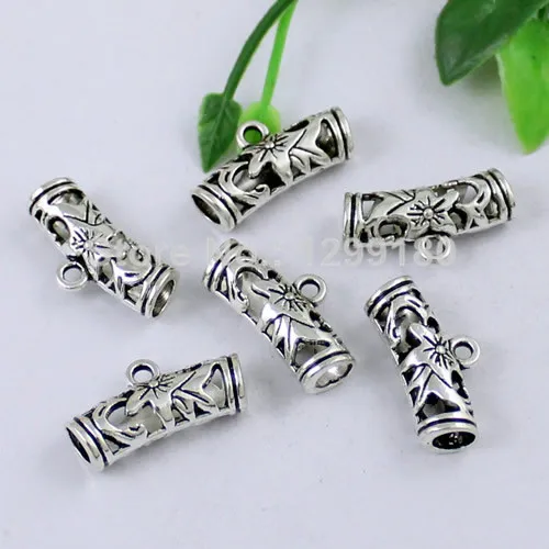 30 шт./лот серебряная подвеска из цинкового сплава с шармами наконечник шнура для