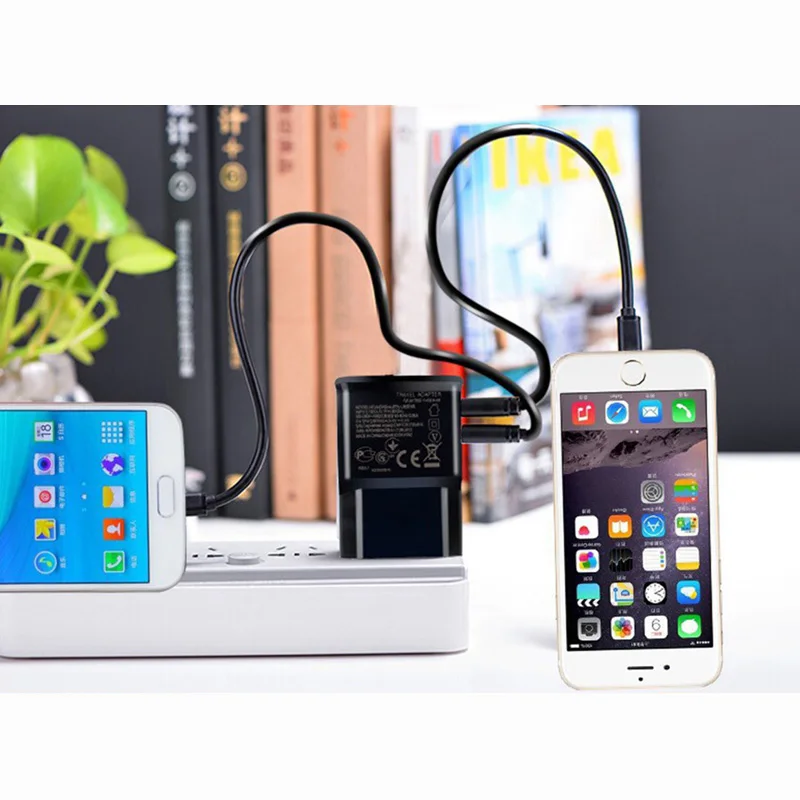 Двойное зарядное устройство USB 2 0 EU для телефона ниже емкость 2000 мАч литий ионный