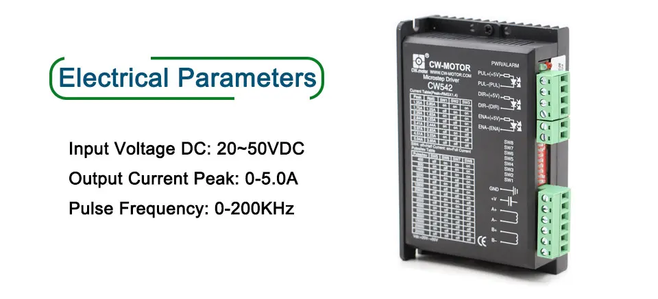 CW542 шаговый двигатель привод 0~ 5.0A 20~ 50vDC Драйвер шагового двигателя для Nema23/Nema34 шаговый двигатель вместо DM542