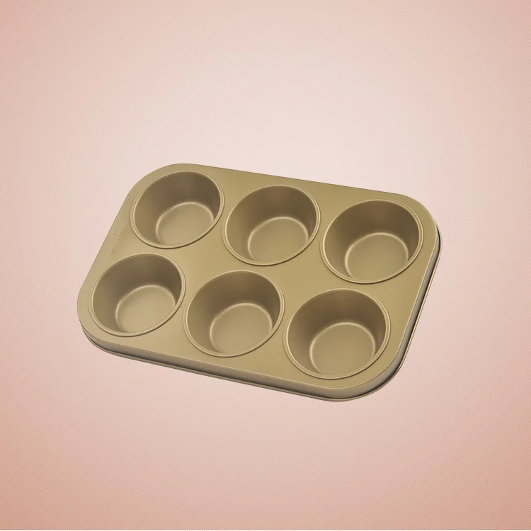 BAKEAT маленький размер 6 отверстий Золотые формы для торта антипригарная круглая