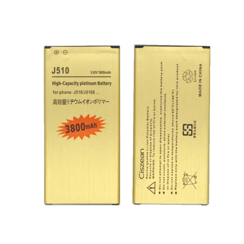 5 шт. 3800 мА/ч EB-BJ510CBC запасная батарея для 2016 Edition Samsung Galaxy J5 ( 6 ) SM-J510 J510 J510FN J5109 J5108 |