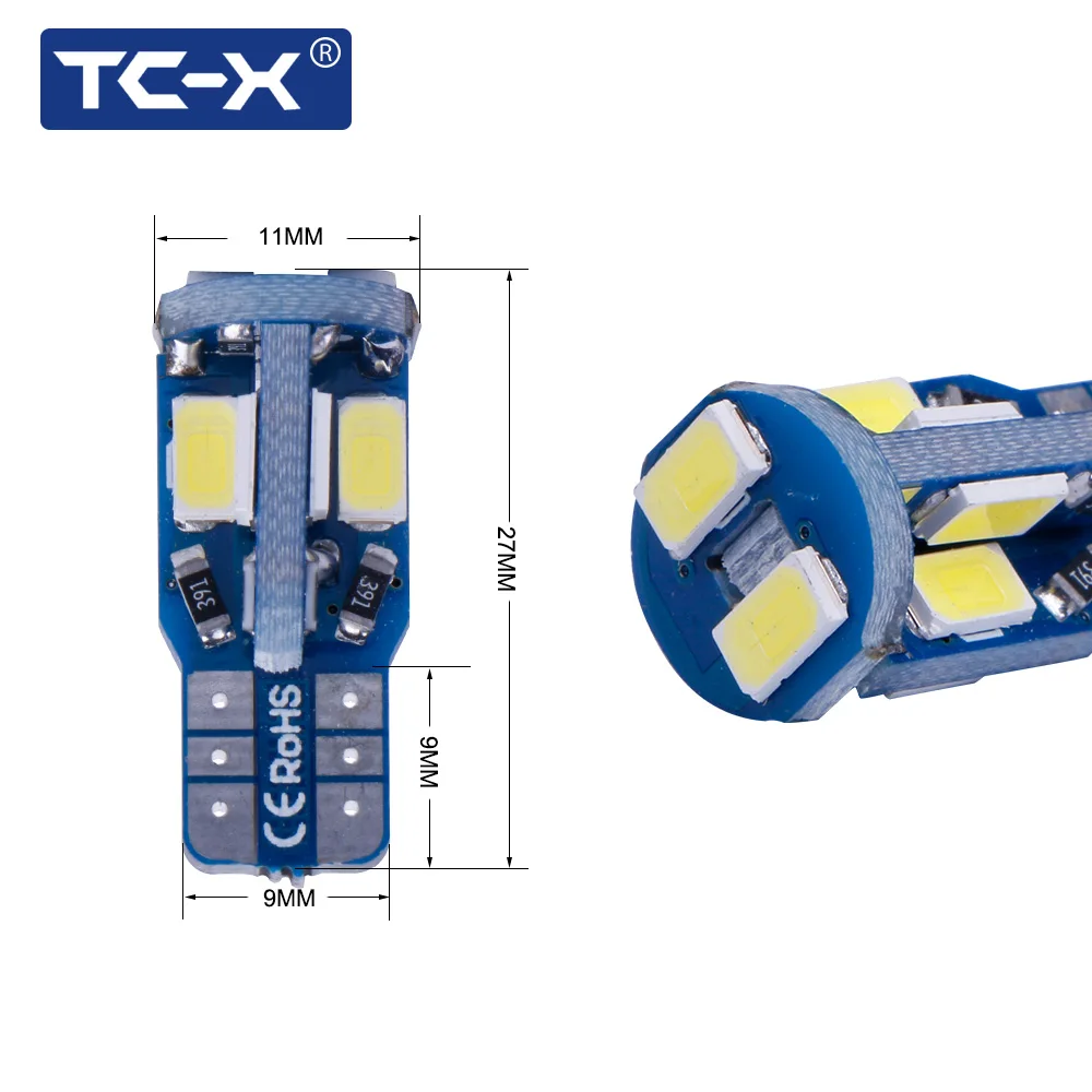 TC-X 2 шт/1пара t10 w5w светодиодные лампы в габариты подсветку салона Т10 led 12В свет