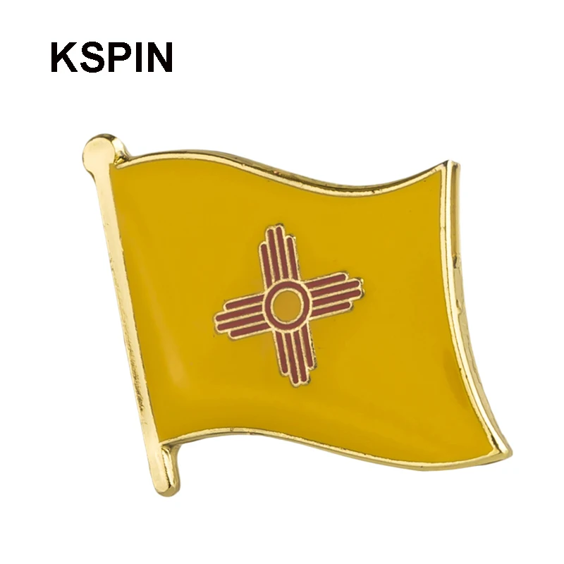 Металлический Значок США американский Новый флаг Мексики булавка отворот Брошь