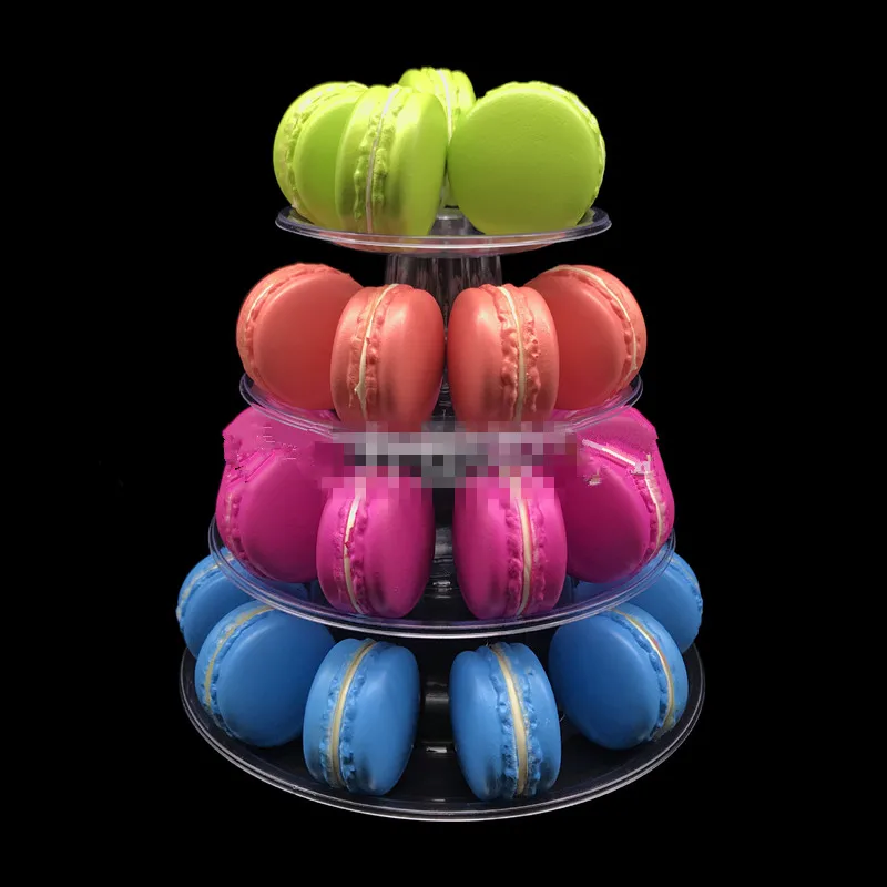 Multi function Macarons Дисплей Стенд 4 уровня круглый пирамида из Макарон Торт ПВХ cd