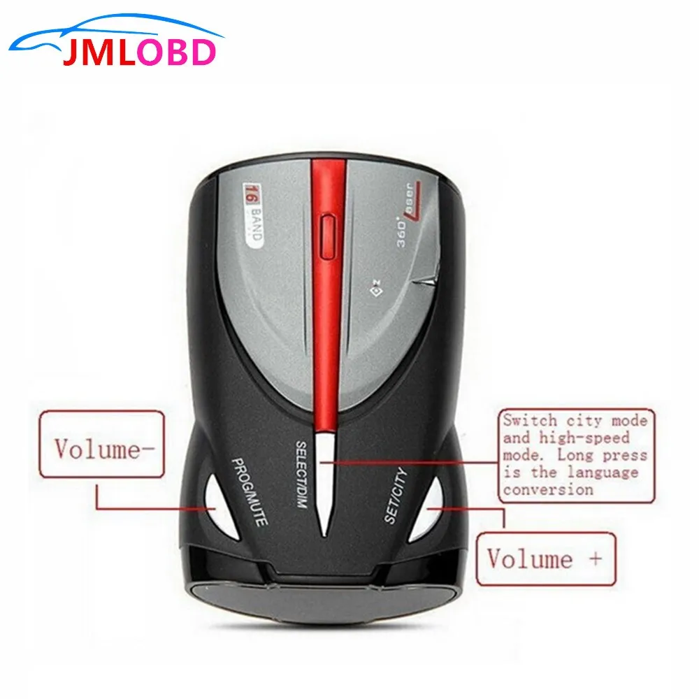 

Hot! XRS 9880 Car Radar Detector Cobra Full 16-Band Russian & English Language Lacer Anti Radar Detector for Driving