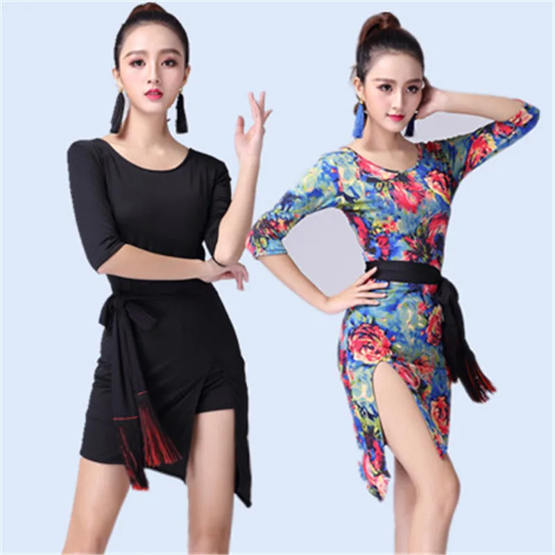 Платье для латиноамериканских танцев черное красное леопардовое|dance wear|dress salsalatin