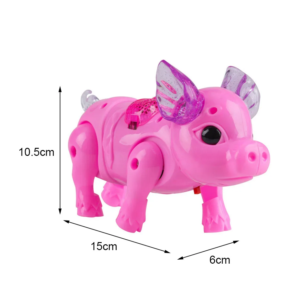 Электронная ходячая свинья светодиодная светящаяся игрушка для детей