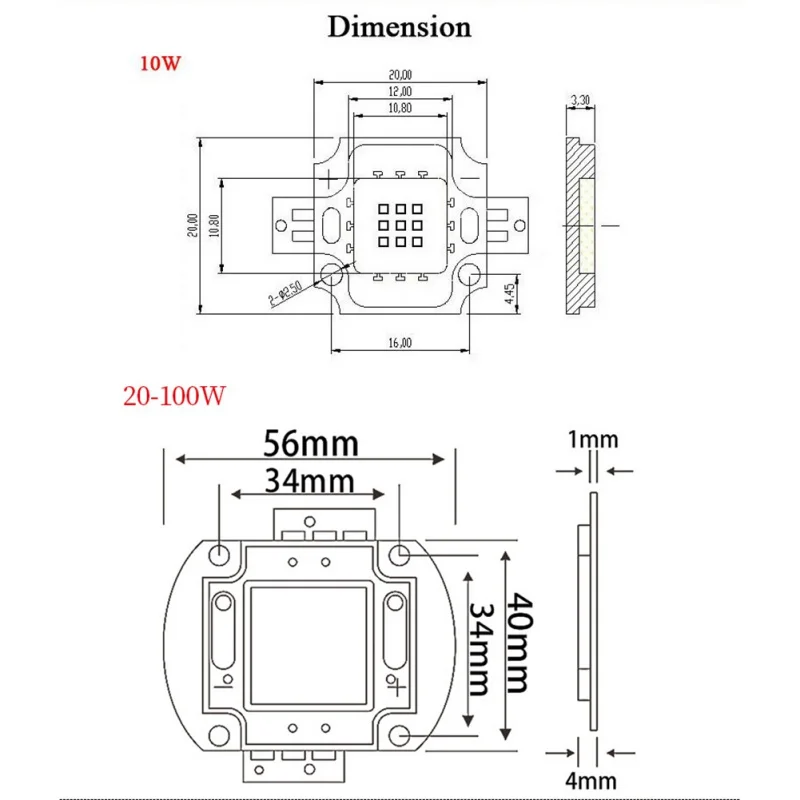 Высокомощный светодиодный чип 100 Вт фиолетовый ультрафиолетовый(UV 405nm/3000mA/DC 30 V-34 V/100 W) SMD COB светильник 100 W Ультрафиолетовый ламповый светильник