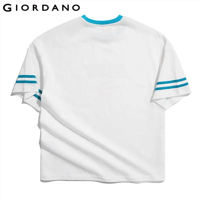 Женская футболка с принтом Giordano свободная со слоганом и коротким рукавом топы