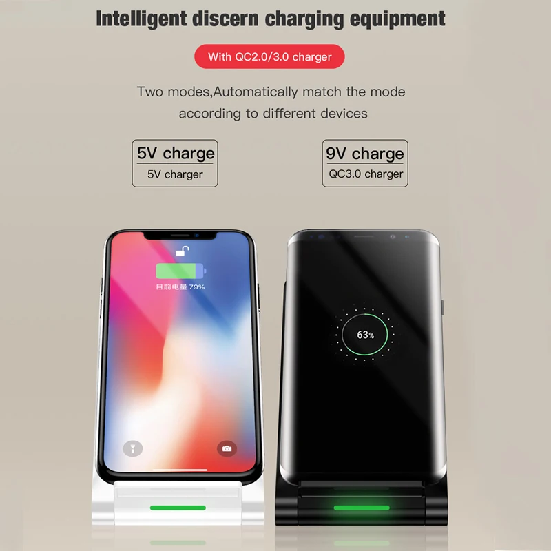 TOTU Qi Беспроводное зарядное устройство для iPhone Xs Max Xr X 8 Samsung S9 S8 Note 9 Phone