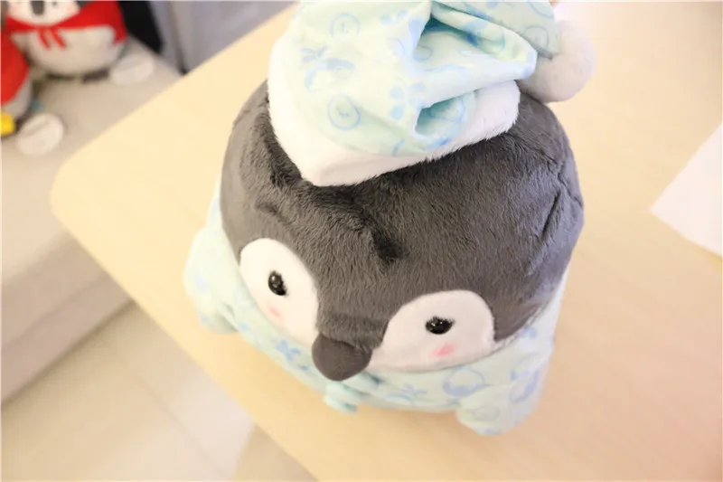 1 шт. японские Kawaii мягкие игрушки положительный энергетический пингвин плюшевые куклы маленькая девочка кролик шляпа игрушечный пингвин куклы 25 см