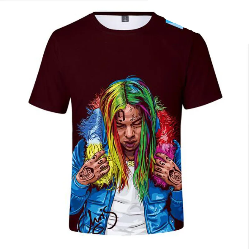 Рэппер Рэп 6ix9ine 3D футболка для женщин и мужчин Tekashi69 футболки хип хоп Уличная