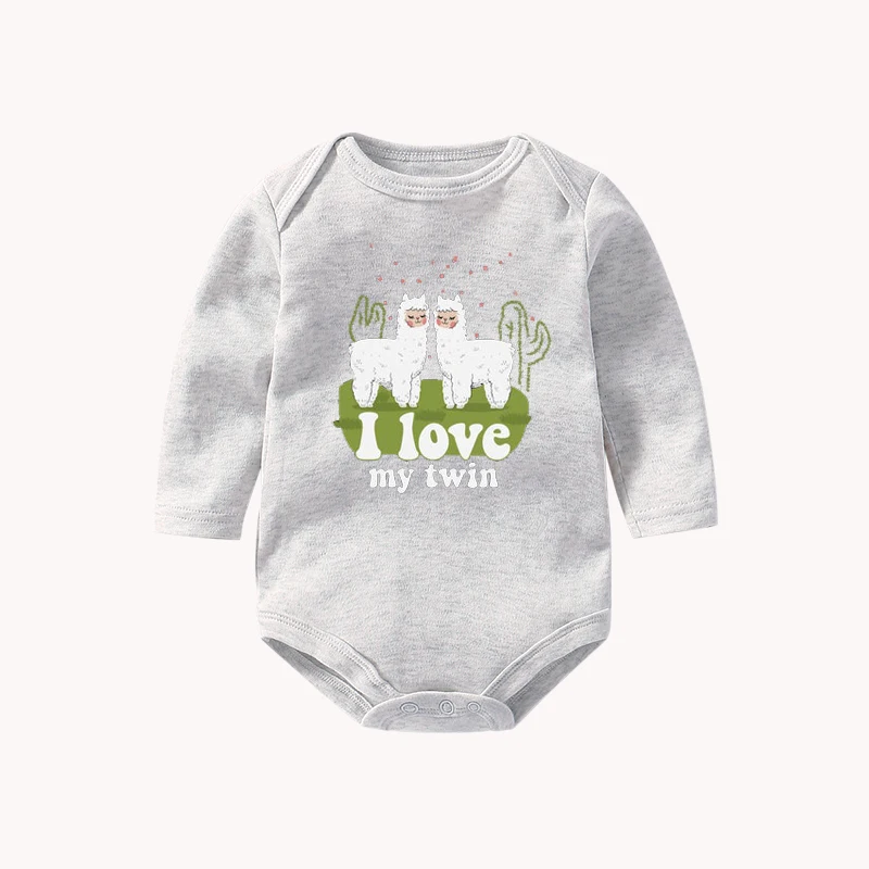 

YSCULBUTOL Little Sheeps my Twin Baby Bodysuit Funny Baby Shower Gifts Cute Llamas Outfit for Twins Boy Girl.