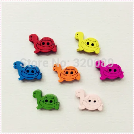 Разноцветные смешанные пуговицы в форме черепахи для рукоделия 16x12 мм 100 шт.