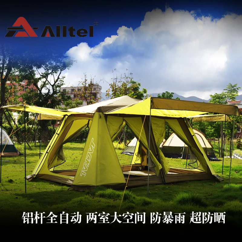 ALLTEL двухслойная алюминиевая автоматическая палатка с напольным ковриком для
