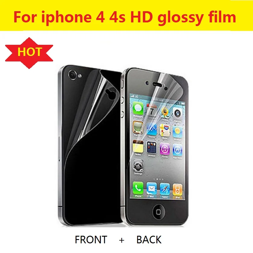 1 пара(передняя+ задняя) HD lcd прозрачная глянцевая пленка для iphone 4 4G 4S 5 5g 5S 6 6s 6s 7x8 10 plus Защитная пленка для экрана