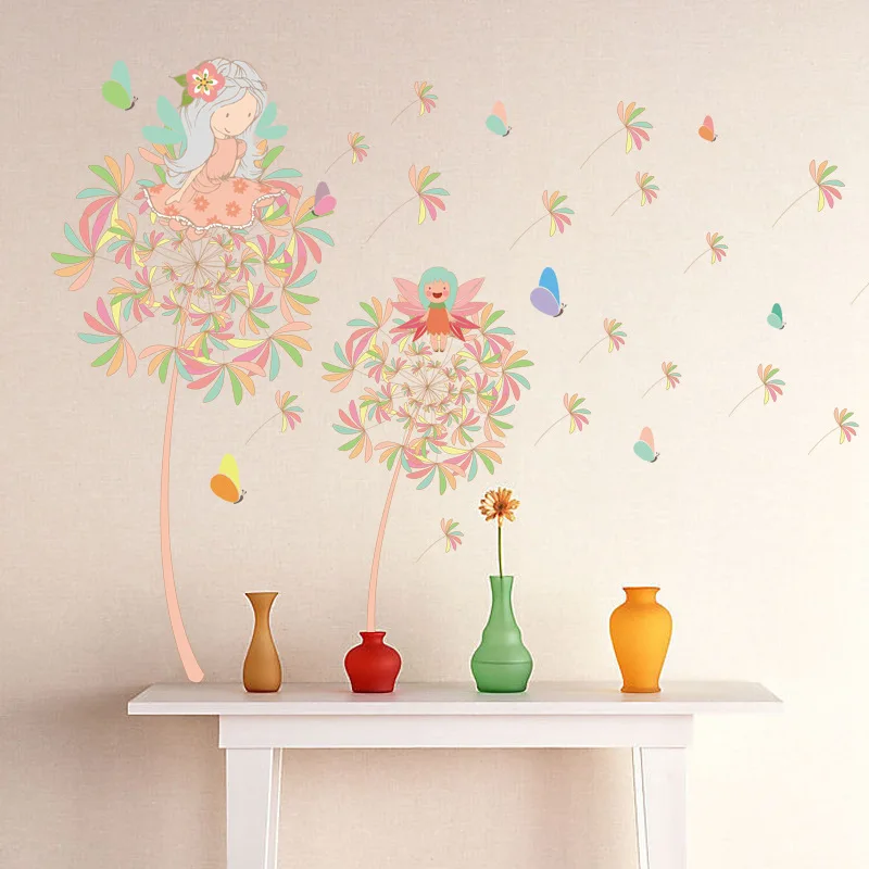 Креативный настенный стикер Одуванчик для девочек декоративная настенная