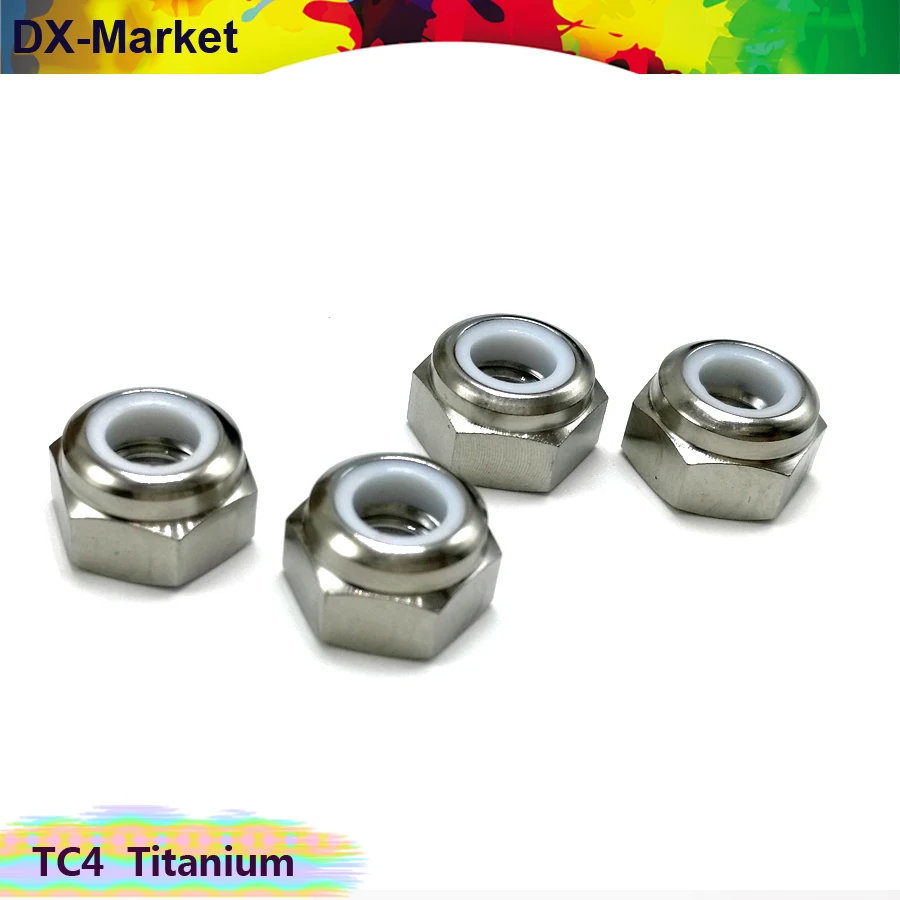 M3 m4 m5 m6 m8 titanium нейлоновые гайки, GR5 Самоконтрящиеся гайки, TC4 titanium нейлон-петля гайка