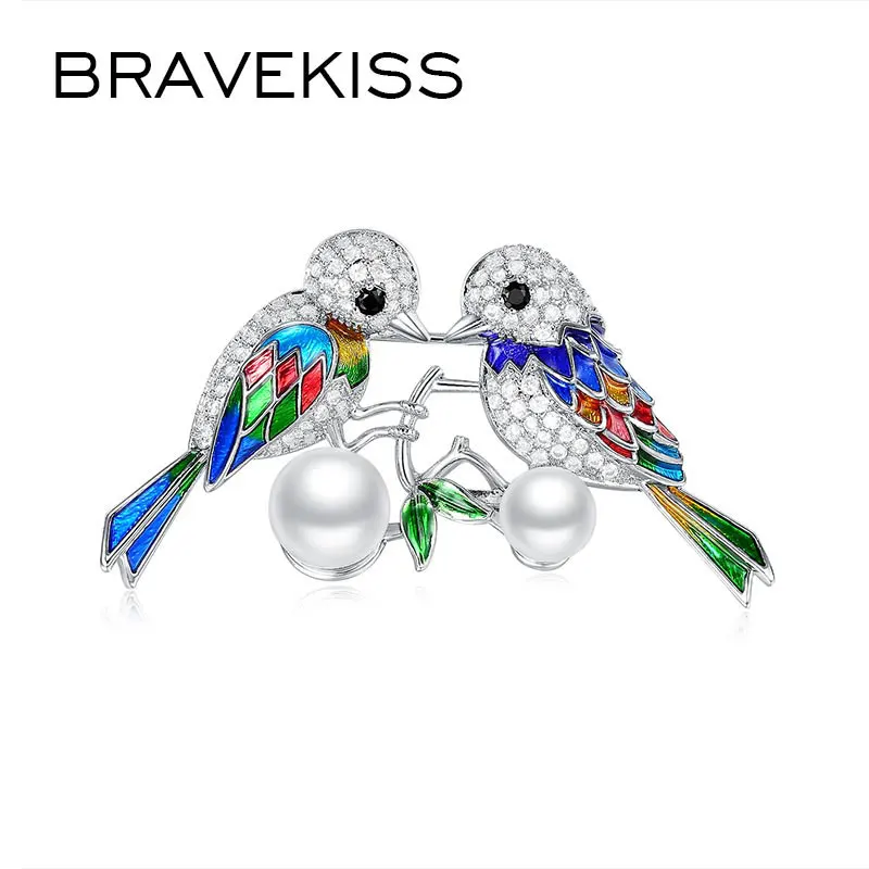 BRAVEKISS новинка модная эмалированная брошь в виде животного винтажная Большая