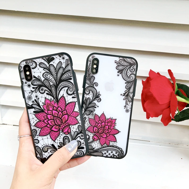 Чехлы с цветочным принтом для iphone XS MAX XR X 7 8 Plus 6 6s 5 5S SE прозрачный чехол из ТПУ