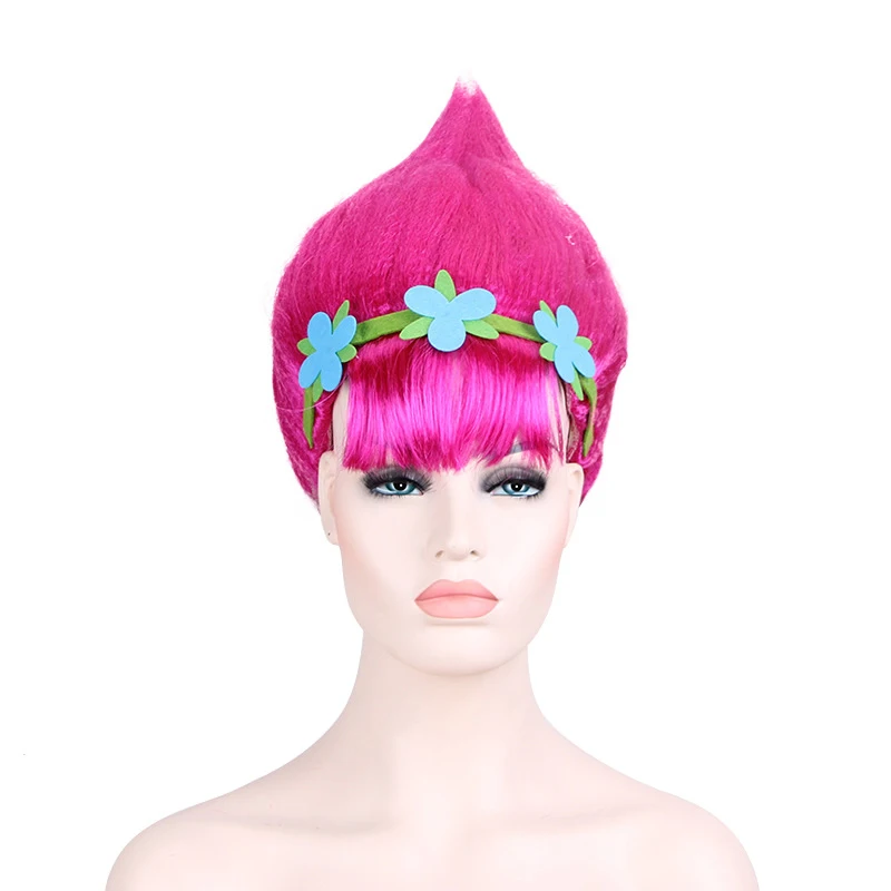 2 шт. парик для троллей детей Детский Розовый костюм косплей день рождения товары