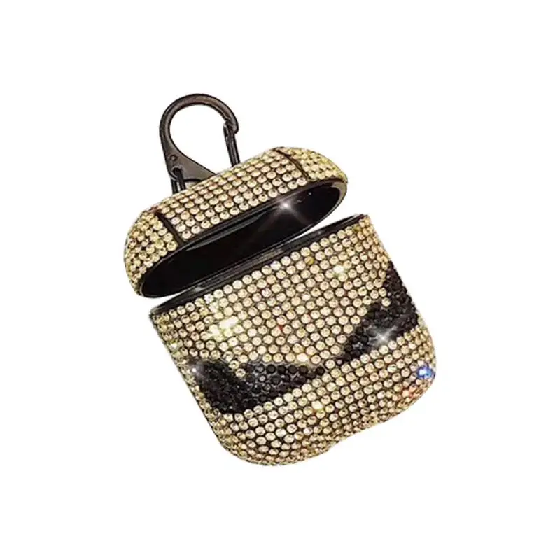 Gold Роскошные Rhinestone 1 шт. Bluetooth беспроводные наушники чехол для AirPods защитный чехол Аксессуары для Apple Airpods зарядная коробка - Цвет: Gold