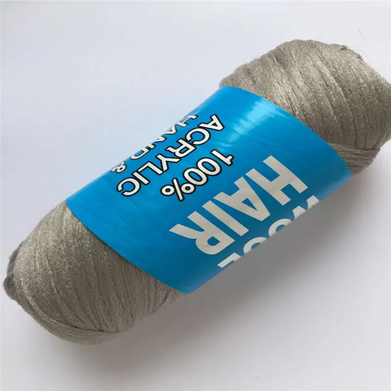 light grey 1 Катушка 70 г/лот, Бразильская шерстяная пряжа с низкой температурой, огнестойкое синтетическое волокно для плетения волос - Цвет: light grey