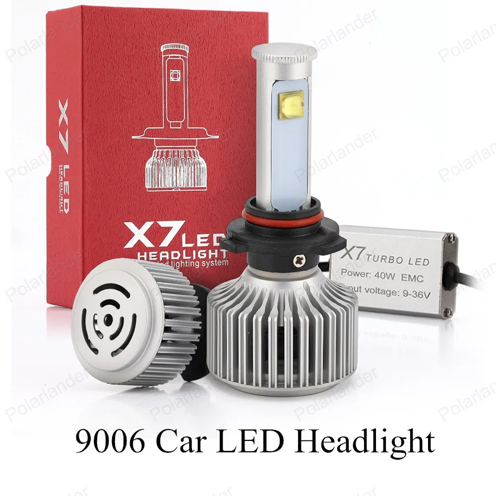 

Car COB Headlamps X7 9006 40W 7200LM LED Headlight 900 Car Replacement Headlamps LED Lamp White 6000K free shipping