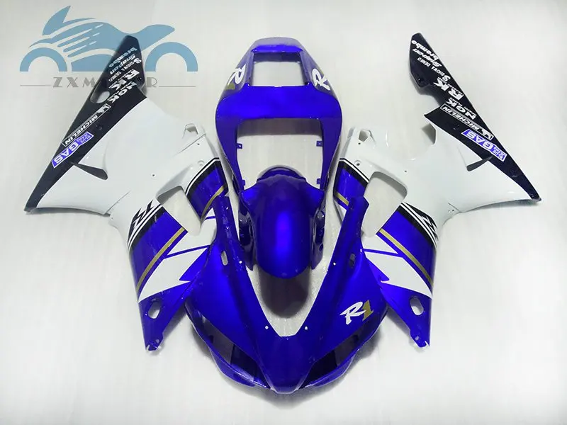 Набор обтекателей для мотоциклов YAMAHA YZFR1 1998 98 99 синий белый | Автомобили и