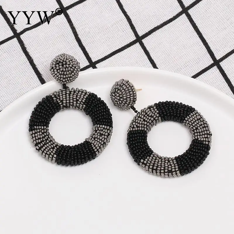 Цветная Этническая Серьга Висячие Бусы новые богемные Стильные цветные бусины