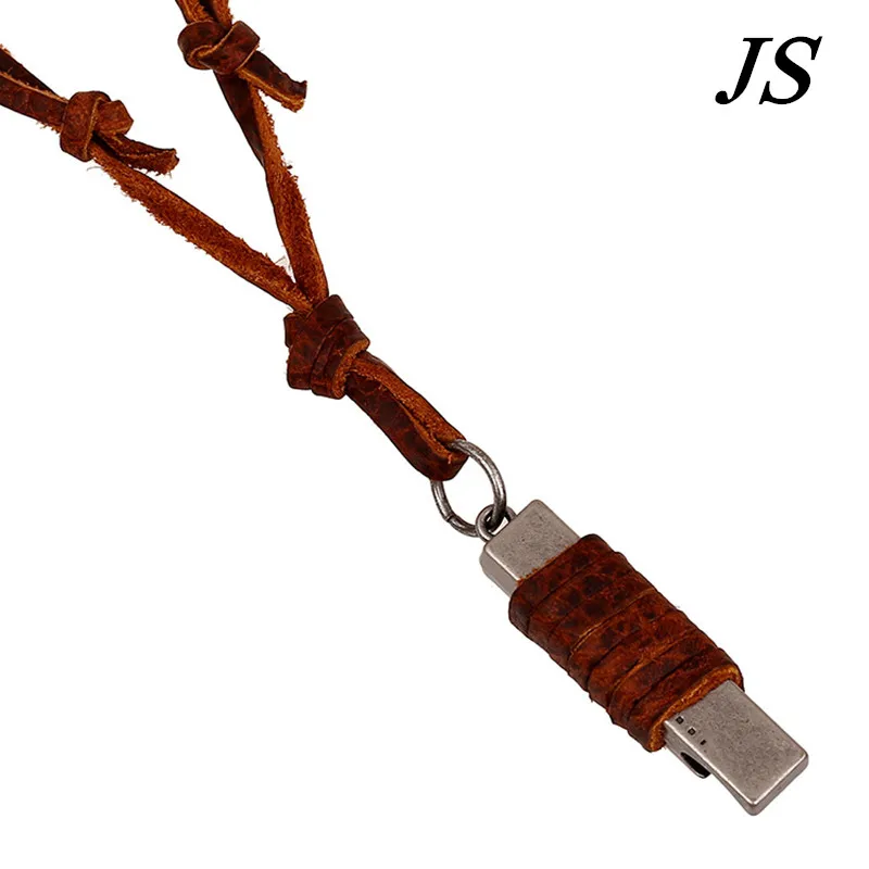 2019 модное мужское кожаное ожерелье из натуральной коровьей кожи Винтажное колье