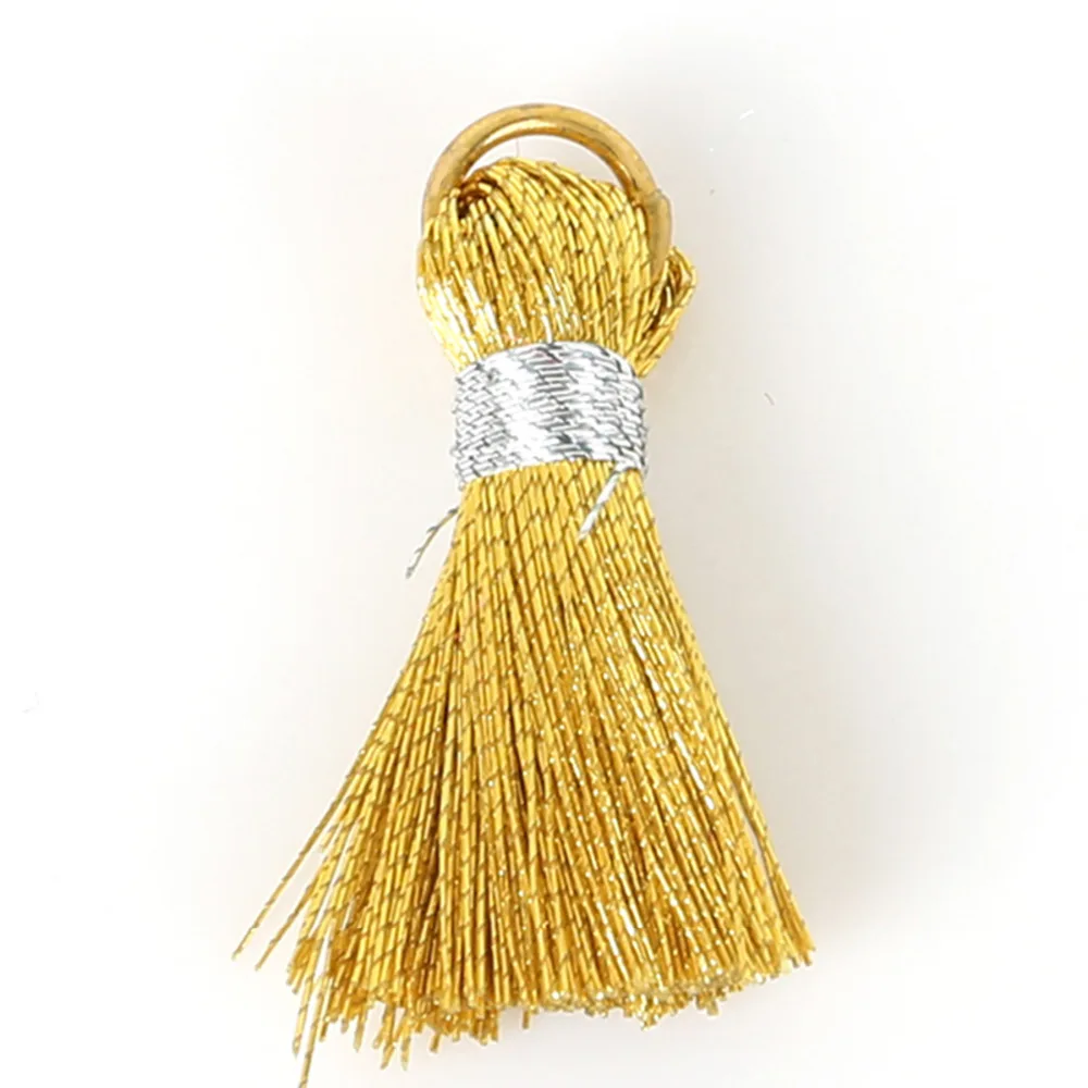 20 шт. золотистые/Серебристые шелковые мини кисточки из полиэстера шармы для