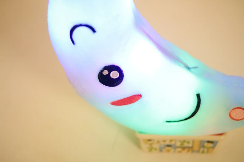 1 шт. 35 см Kawaii в форме Луны Подушка, плюшевые игрушки светящаяся подушка игрушки светодиодная Красивая Подушка Рождественские подарки для детей