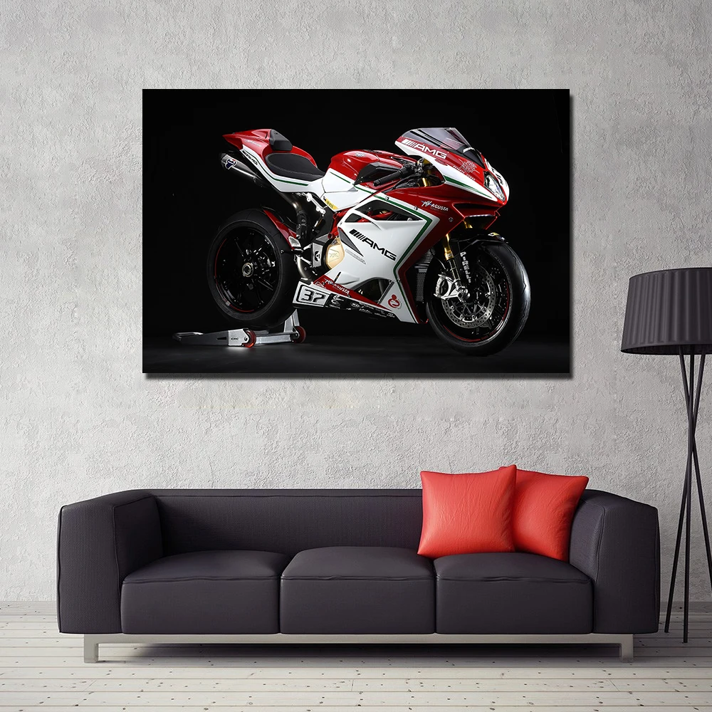 MV Agusta F4 RC Muscle Motorbike Posters and Prints Wall Art Picture Canvas Paintings For Living Room Decor | Дом и сад