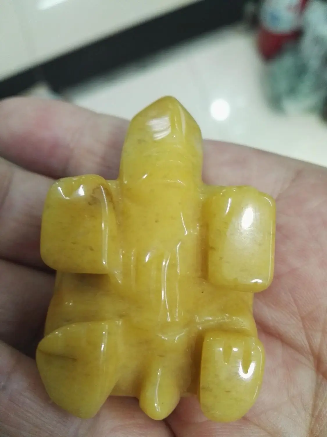 Hand carved natural yellow jade turtle ornaments | Дом и сад