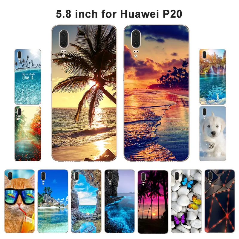 Ультратонкий Прозрачный чехол-накладка из ТПУ для Huawei P20 5 8 дюйма | Мобильные