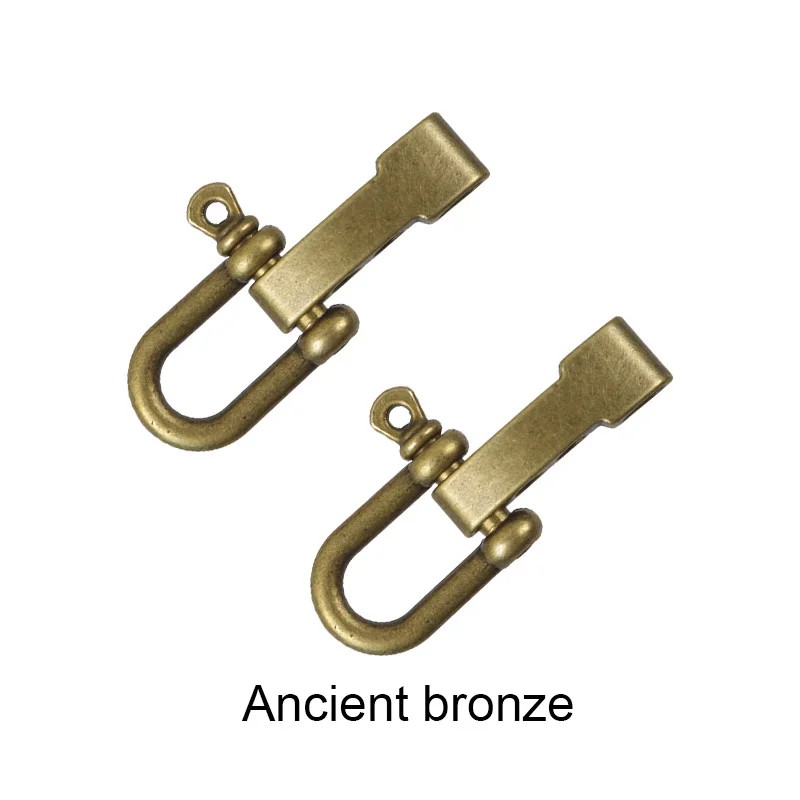 Ancient bronze 2 комплекта Регулируемый Браслет Из паракорда якорь Скоба для спорта на открытом воздухе выживания DIY Вязание Ремесло U форма Паракорд пряжки - Цвет: Ancient bronze