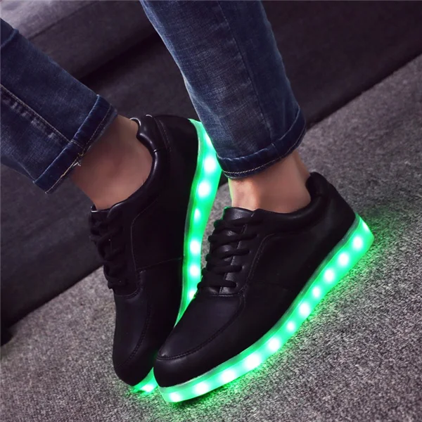 FDH01S Black 7 ipupas, музыкальные нотации, Уличные светодиодные кроссовки для мальчиков и девочек, семейные вечерние и прогулочные, с зарядкой от USB, флуоресцентные светящиеся кроссовки - Цвет: FDH01S Black