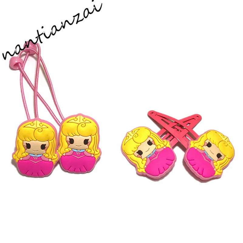 4 шт. мультяшная заколка для волос принцессы Анны и Эльзы эластичные резинки